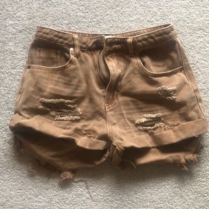 Brand new rust brown colored jean boutique shorts